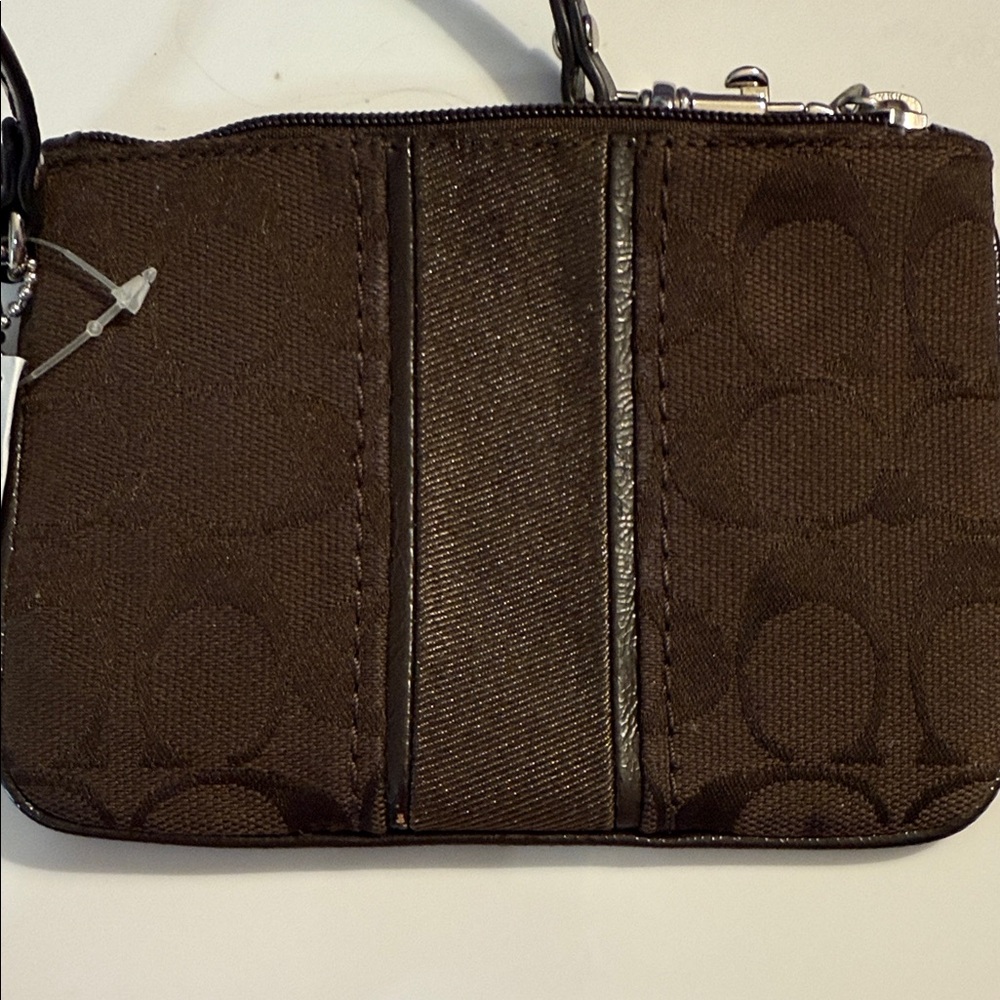 Coach Brown Wristlet with Logo Pattern - Picture 2 of 4